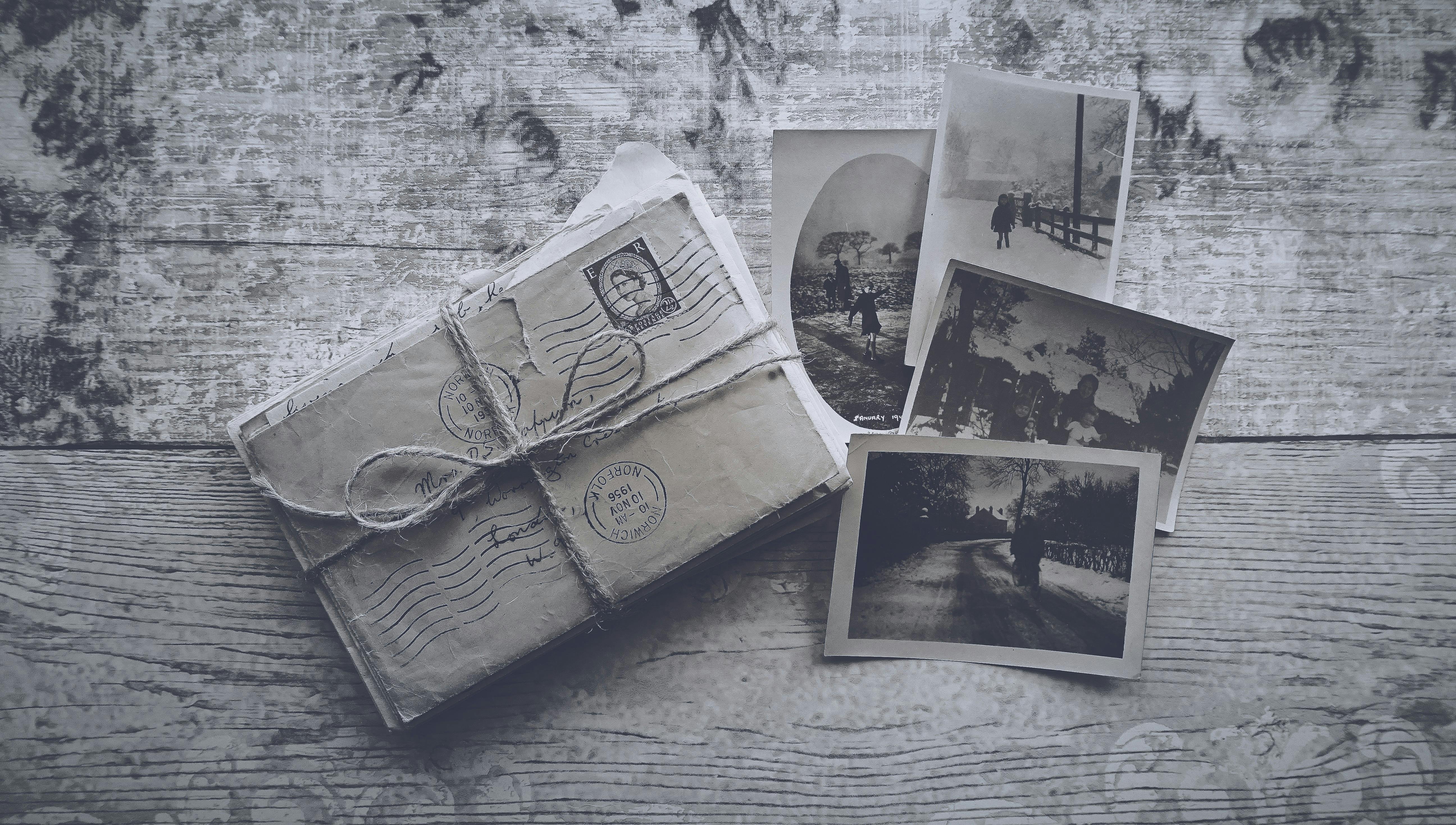 Bundle of envelopes with photos for special deliveries